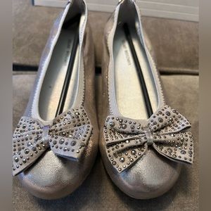 Girl’s Stuart Weitzman ballet shoes. Size 2. Never worn. Silver